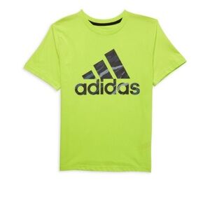 New Boys XL Adidas Tee short sleeve shirt bright green/ yellow 18/20